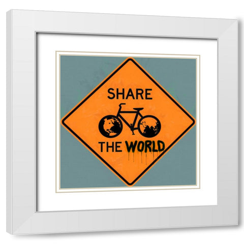 Graffiti Sign VI White Modern Wood Framed Art Print with Double Matting by Saunders, Alonzo