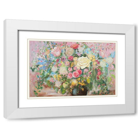 Happy Bouquet White Modern Wood Framed Art Print with Double Matting by Iafrate, Sandra