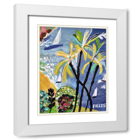 Palm Landscape I White Modern Wood Framed Art Print with Double Matting by Fields, Karen