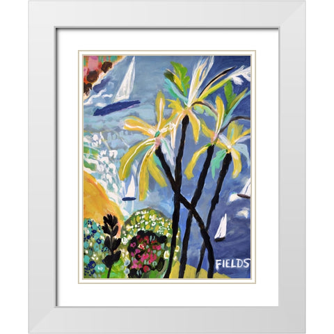 Palm Landscape I White Modern Wood Framed Art Print with Double Matting by Fields, Karen