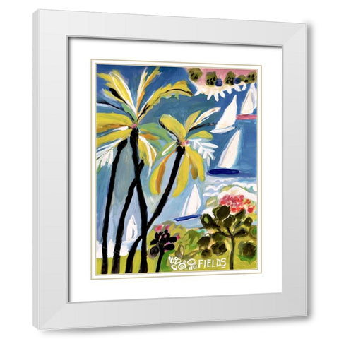 Palm Landscape II White Modern Wood Framed Art Print with Double Matting by Fields, Karen
