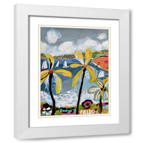 Palm Landscape III White Modern Wood Framed Art Print with Double Matting by Fields, Karen