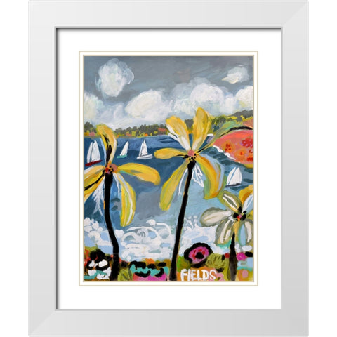 Palm Landscape III White Modern Wood Framed Art Print with Double Matting by Fields, Karen
