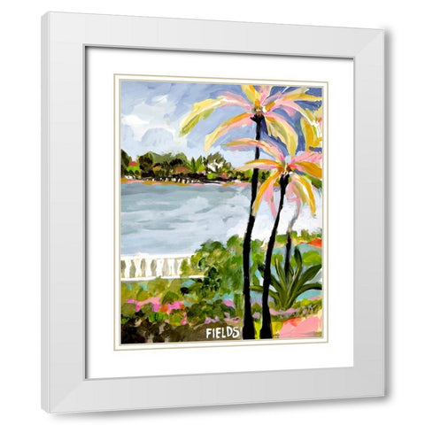 Palm Landscape IV White Modern Wood Framed Art Print with Double Matting by Fields, Karen