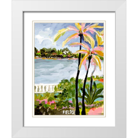 Palm Landscape IV White Modern Wood Framed Art Print with Double Matting by Fields, Karen