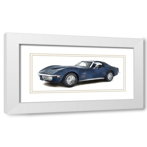 Classic Car II White Modern Wood Framed Art Print with Double Matting by Saunders, Alonzo