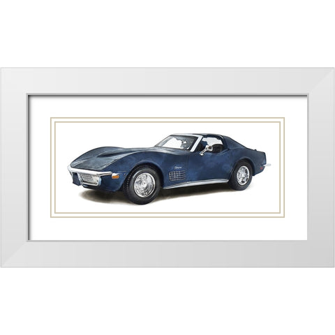 Classic Car II White Modern Wood Framed Art Print with Double Matting by Saunders, Alonzo