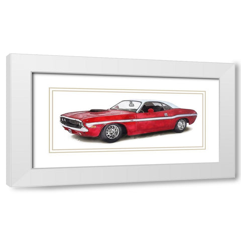 Classic Car III White Modern Wood Framed Art Print with Double Matting by Saunders, Alonzo