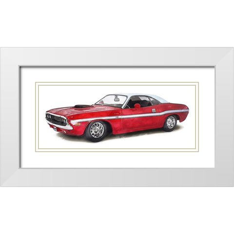 Classic Car III White Modern Wood Framed Art Print with Double Matting by Saunders, Alonzo