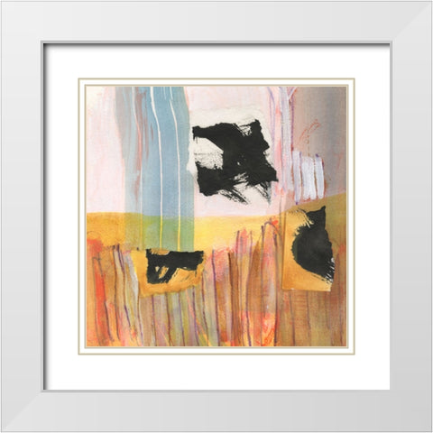 Orange Collage II White Modern Wood Framed Art Print with Double Matting by Fuchs, Jodi