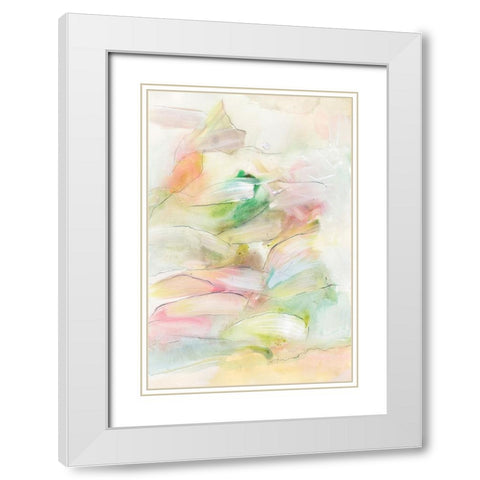 Colorful Coalescence I White Modern Wood Framed Art Print with Double Matting by Fuchs, Jodi
