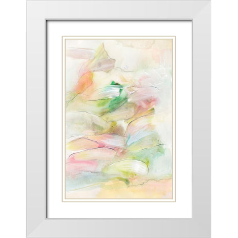 Colorful Coalescence I White Modern Wood Framed Art Print with Double Matting by Fuchs, Jodi