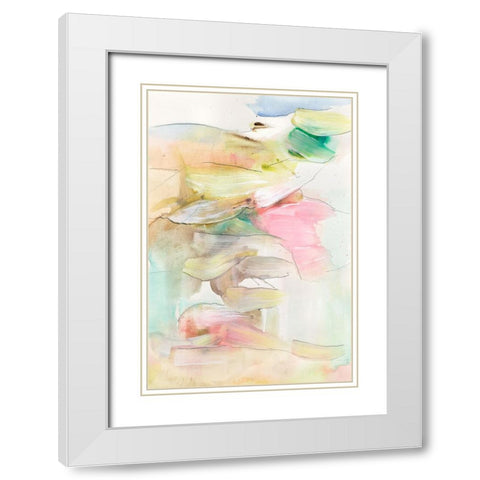 Colorful Coalescence II White Modern Wood Framed Art Print with Double Matting by Fuchs, Jodi