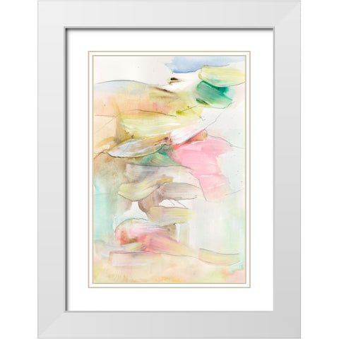 Colorful Coalescence II White Modern Wood Framed Art Print with Double Matting by Fuchs, Jodi