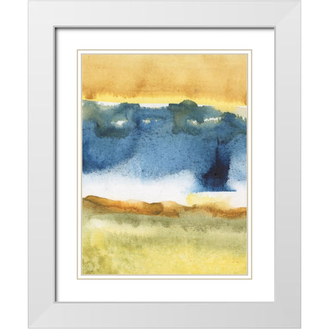 Arriving Ashore IV White Modern Wood Framed Art Print with Double Matting by Combs, Joyce
