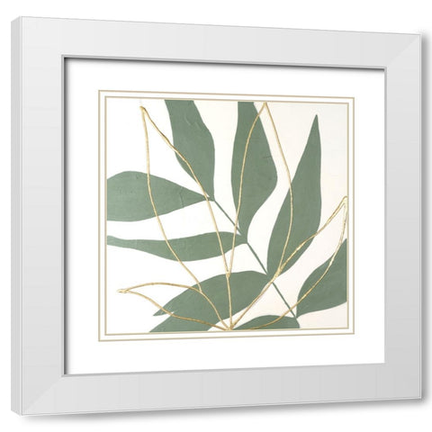 Layers of Leaves I White Modern Wood Framed Art Print with Double Matting by Lam, Vanna