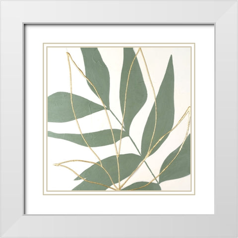 Layers of Leaves I White Modern Wood Framed Art Print with Double Matting by Lam, Vanna