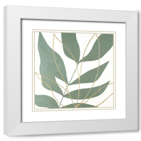 Layers of Leaves II White Modern Wood Framed Art Print with Double Matting by Lam, Vanna