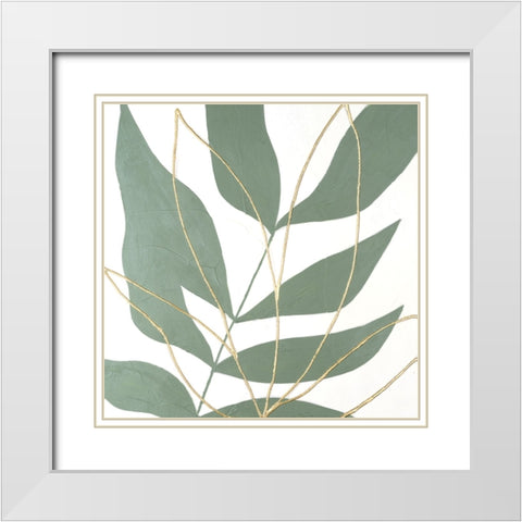 Layers of Leaves II White Modern Wood Framed Art Print with Double Matting by Lam, Vanna