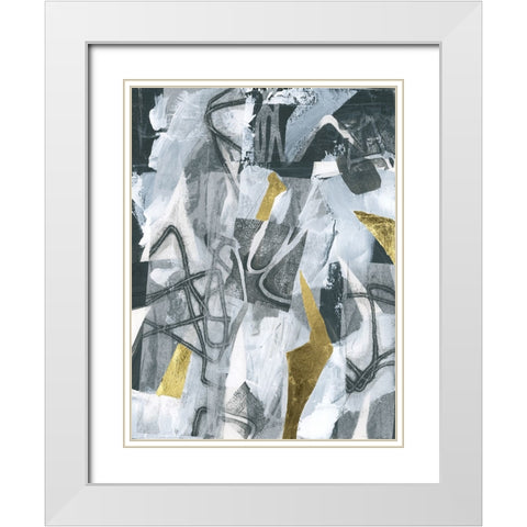 Linear Tones III White Modern Wood Framed Art Print with Double Matting by Vess, June Erica