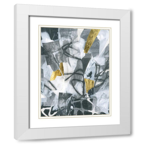 Linear Tones IV White Modern Wood Framed Art Print with Double Matting by Vess, June Erica