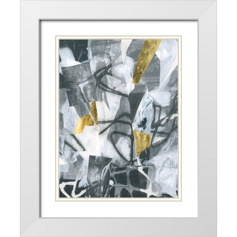 Linear Tones IV White Modern Wood Framed Art Print with Double Matting by Vess, June Erica