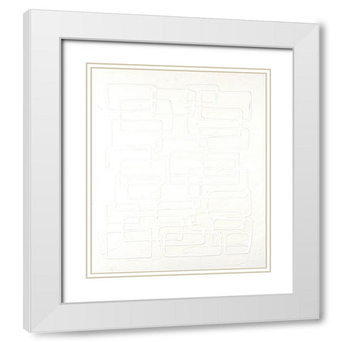 Quadratics I White Modern Wood Framed Art Print with Double Matting by Willett, Michael
