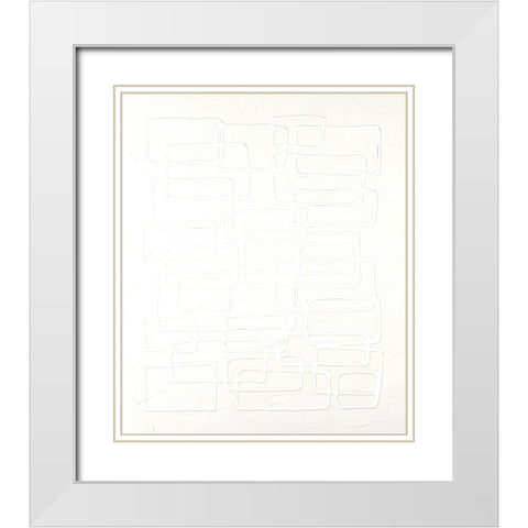 Quadratics I White Modern Wood Framed Art Print with Double Matting by Willett, Michael