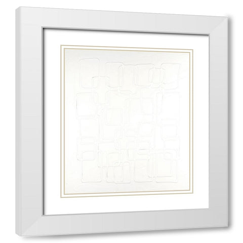 Quadratics II White Modern Wood Framed Art Print with Double Matting by Willett, Michael