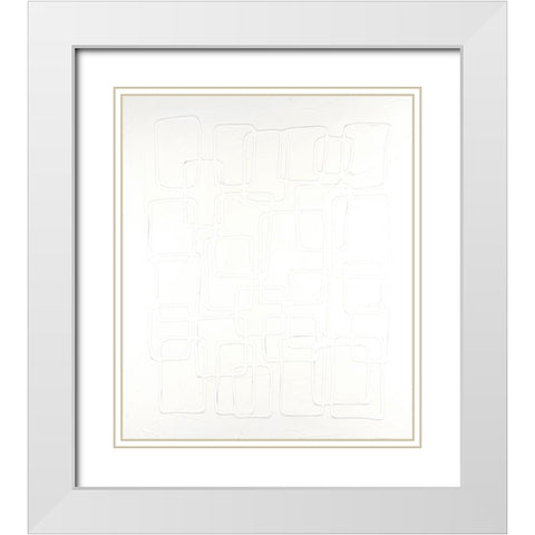 Quadratics II White Modern Wood Framed Art Print with Double Matting by Willett, Michael