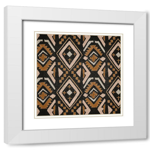 Block Tribal Patterns II White Modern Wood Framed Art Print with Double Matting by Wang, Melissa