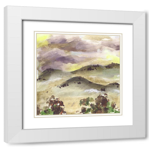 Misty Sunset II White Modern Wood Framed Art Print with Double Matting by Wang, Melissa