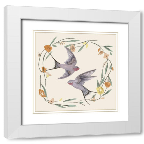 Fly to You I White Modern Wood Framed Art Print with Double Matting by Wang, Melissa