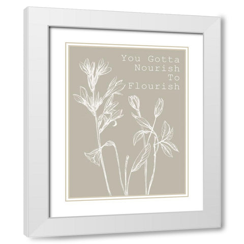 Loveliness II White Modern Wood Framed Art Print with Double Matting by Wang, Melissa