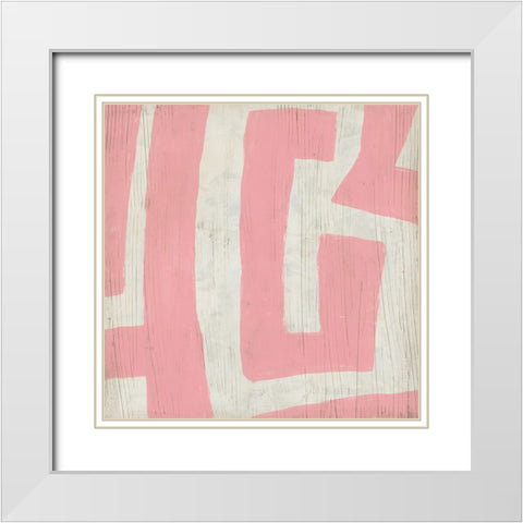 Pink Maze II White Modern Wood Framed Art Print with Double Matting by Vess, June Erica