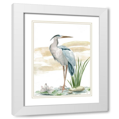 Spring Wander I White Modern Wood Framed Art Print with Double Matting by Wang, Melissa