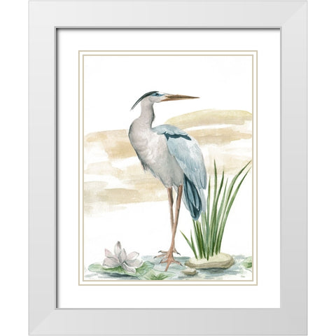 Spring Wander I White Modern Wood Framed Art Print with Double Matting by Wang, Melissa