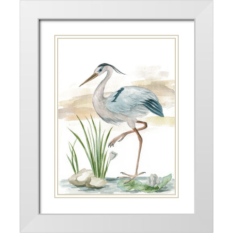 Spring Wander II White Modern Wood Framed Art Print with Double Matting by Wang, Melissa