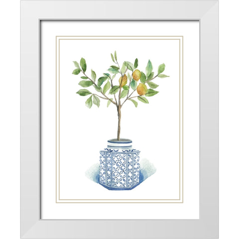 Growing Lemon I White Modern Wood Framed Art Print with Double Matting by Wang, Melissa