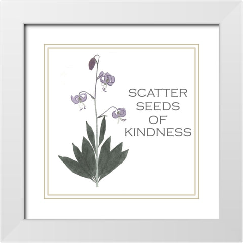 Scatter Floral Inspiration I White Modern Wood Framed Art Print with Double Matting by Vision Studio