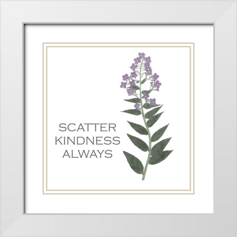 Scatter Floral Inspiration II White Modern Wood Framed Art Print with Double Matting by Vision Studio