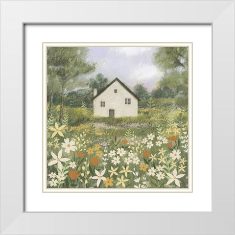 Storybook Cottage I White Modern Wood Framed Art Print with Double Matting by Barnes, Victoria