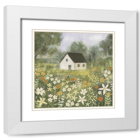 Storybook Cottage II White Modern Wood Framed Art Print with Double Matting by Barnes, Victoria