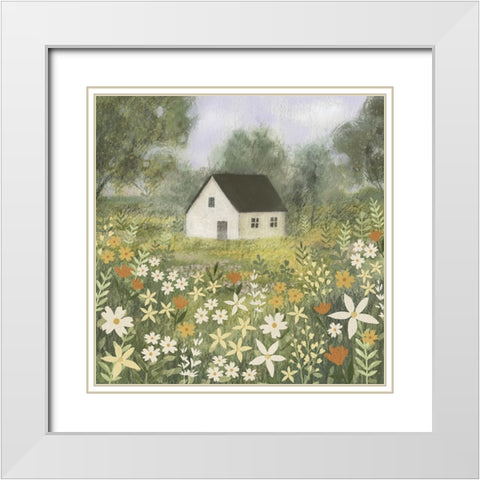 Storybook Cottage II White Modern Wood Framed Art Print with Double Matting by Barnes, Victoria