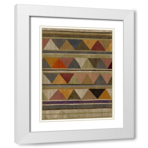 Multicolored Tapestry I White Modern Wood Framed Art Print with Double Matting by Zarris, Chariklia