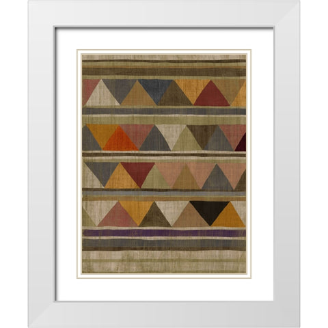 Multicolored Tapestry I White Modern Wood Framed Art Print with Double Matting by Zarris, Chariklia