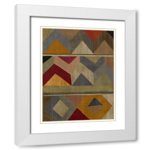 Multicolored Tapestry II White Modern Wood Framed Art Print with Double Matting by Zarris, Chariklia