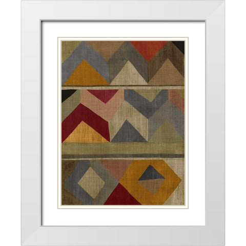 Multicolored Tapestry II White Modern Wood Framed Art Print with Double Matting by Zarris, Chariklia