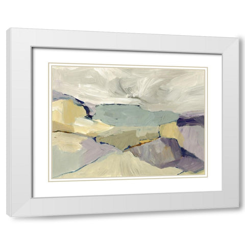 Misty Bluffs I White Modern Wood Framed Art Print with Double Matting by Barnes, Victoria