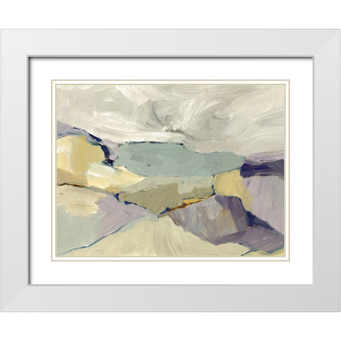 Misty Bluffs I White Modern Wood Framed Art Print with Double Matting by Barnes, Victoria